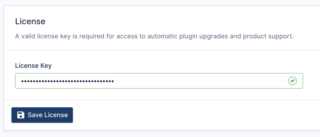 Image showing License Settings.