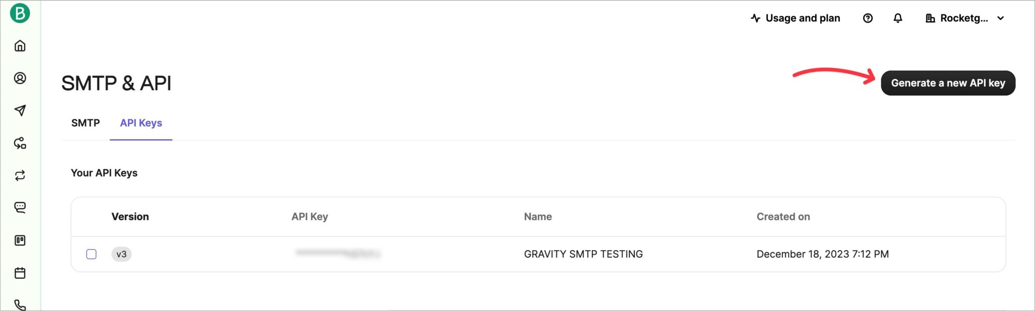 Getting a Brevo API Key - Gravity SMTP Documentation