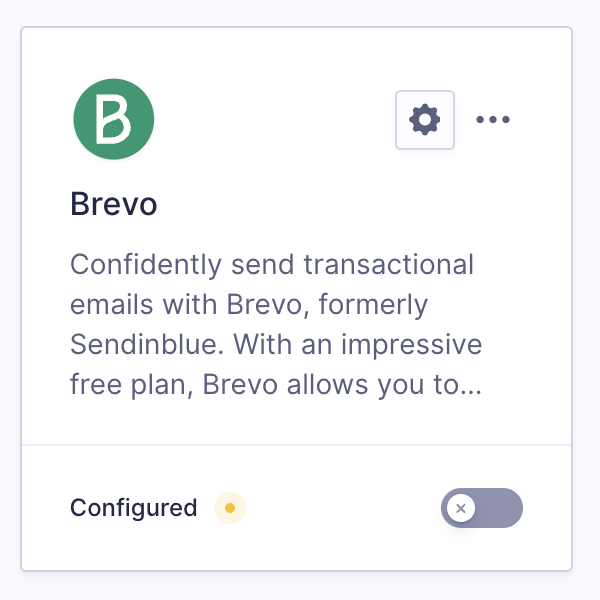 Brevo integration card.