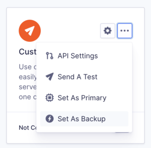 Image showing Gravity SMTP backup connection settings with the option to Set As Backup.