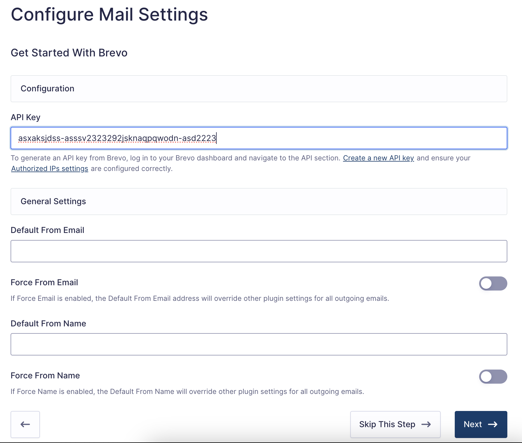 Image showing mail settings for the selected Gravity SMTP connection