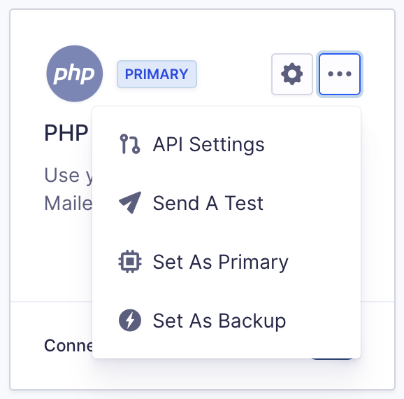 Image showing options for the integration.