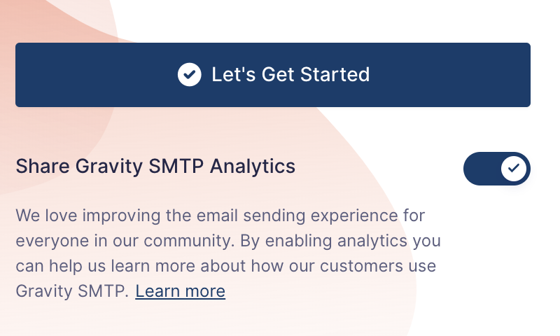 screenshot of the option to allow sharing of analytics for Gravity SMTP