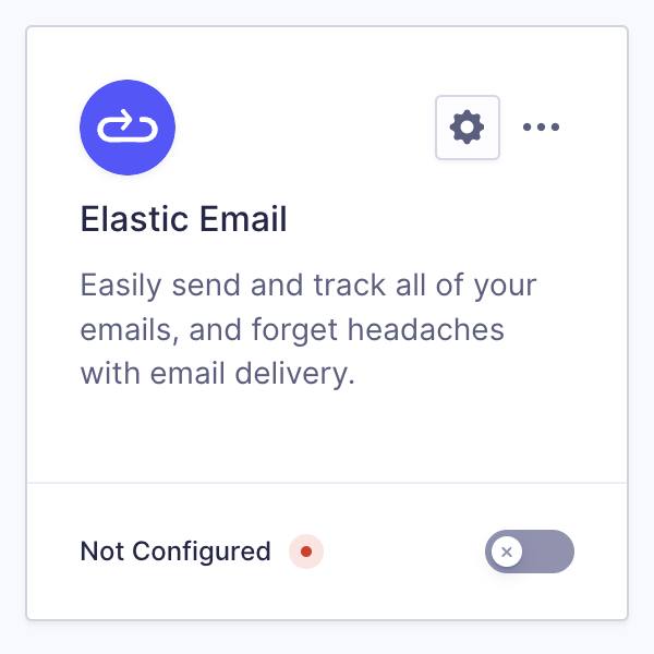 Elastic Email integration card.