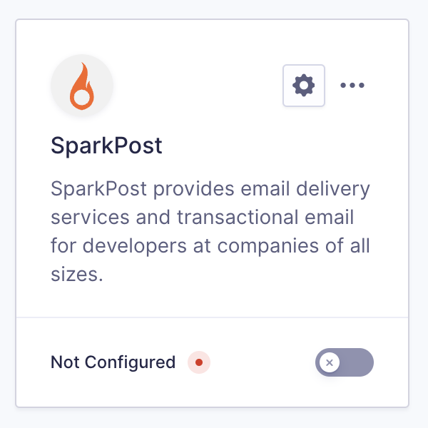 SparkPost integration card.