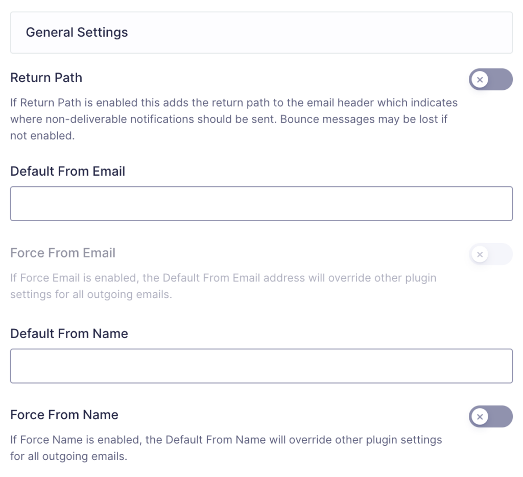 Image showing SparkPost General Settings.