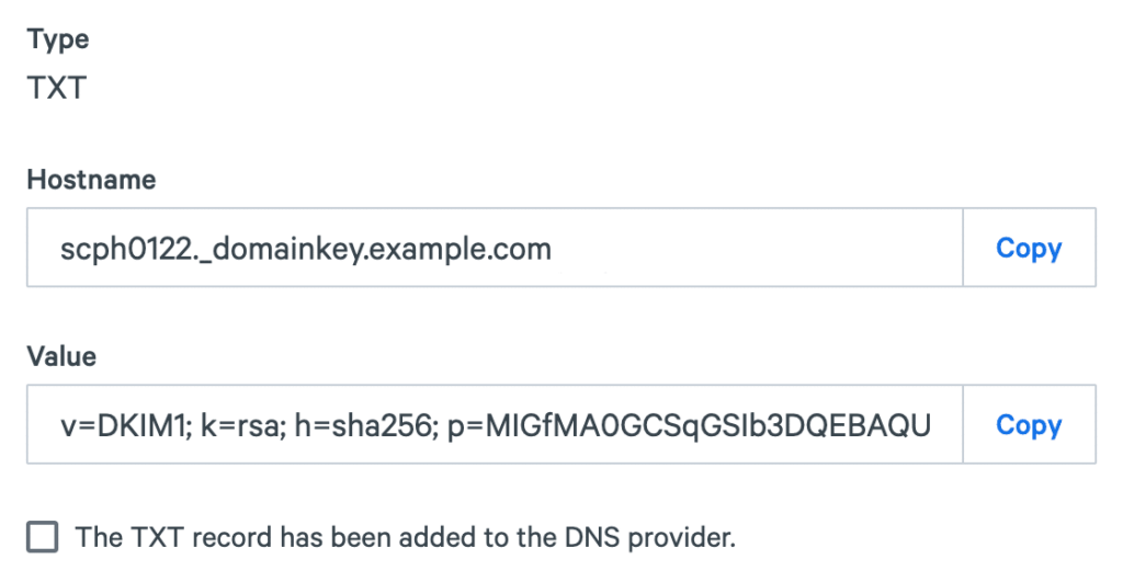 Image showing SparkPost screen related to DNS records