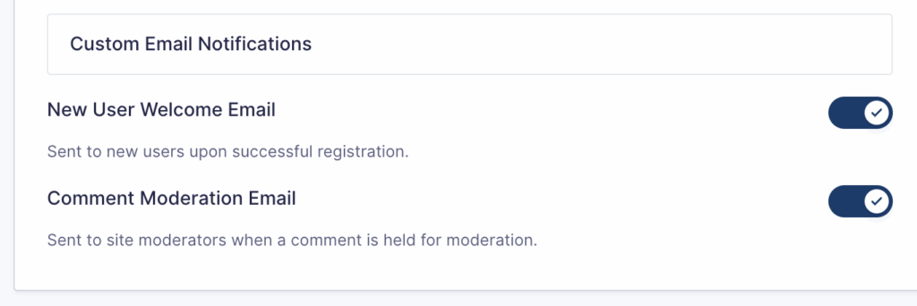 Image showing Custom Email Notifications