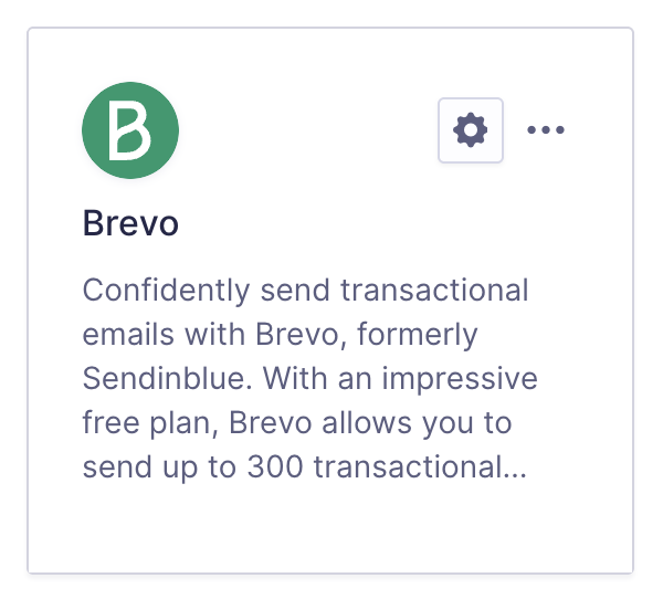 Brevo integration card.