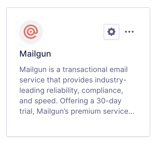 Mailgun integration card