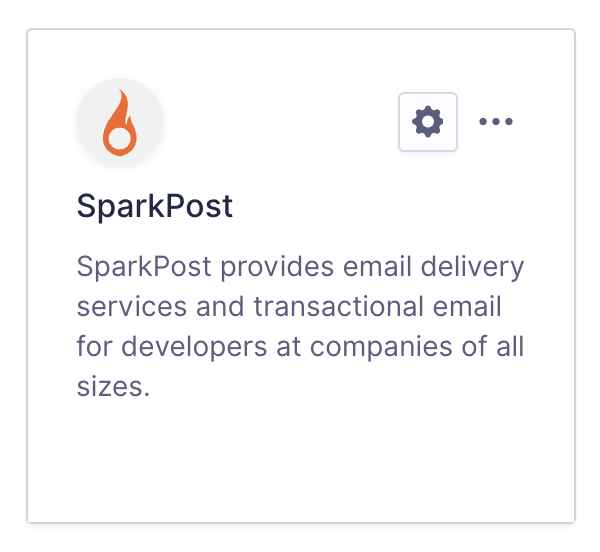 SparkPost integration card.