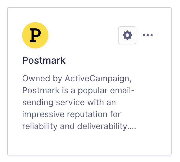 Image showing Postmark integration card.