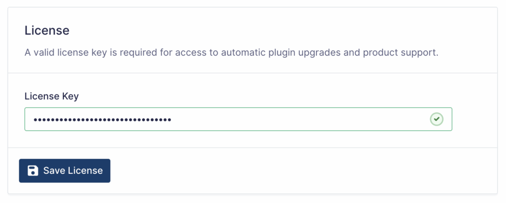 Image showing License Settings.