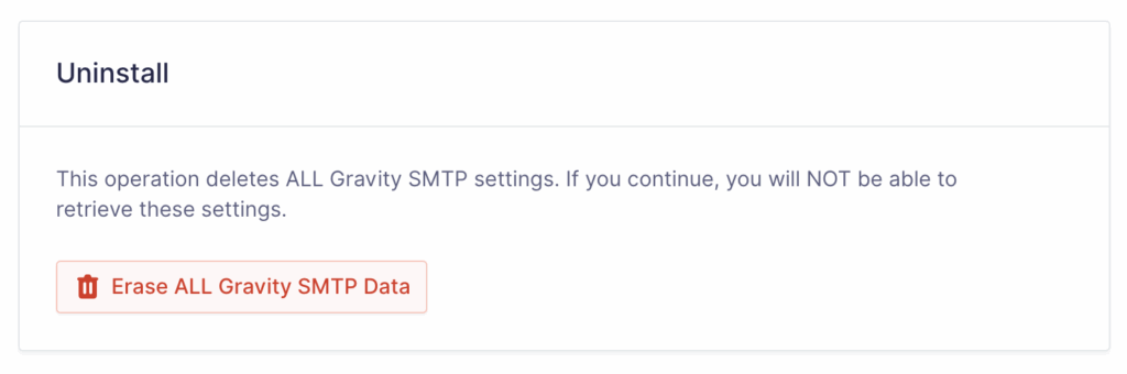 Image showing Uninstall Settings.