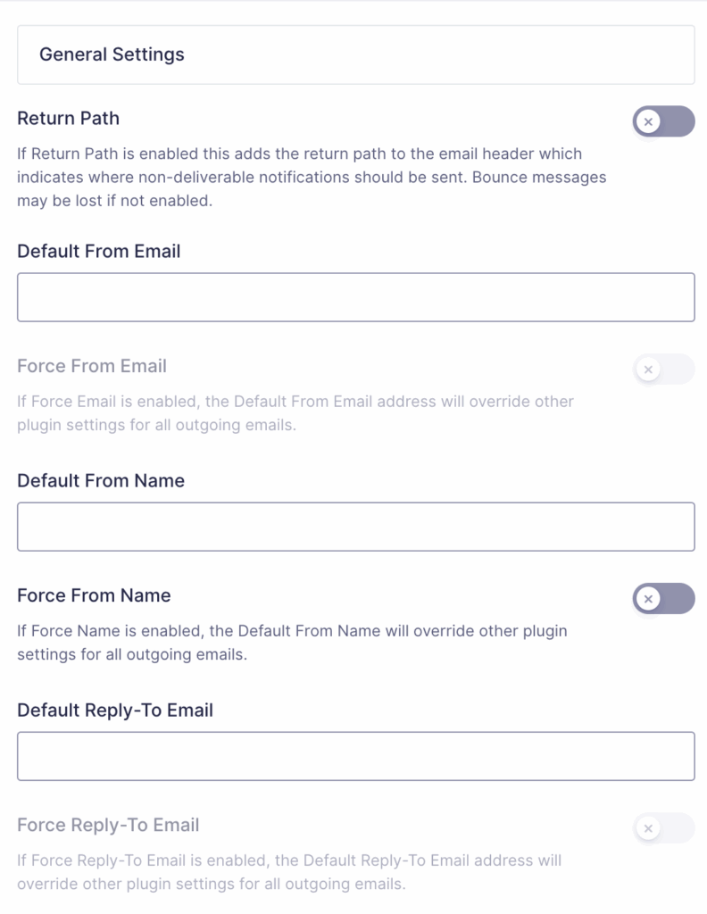 Image showing Mailchimp Transactional General Settings