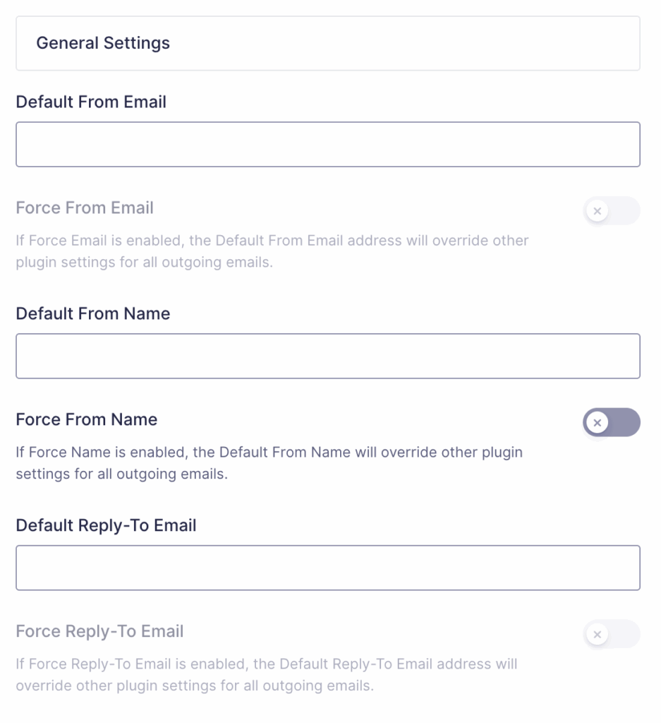 Image showing integration general settings.