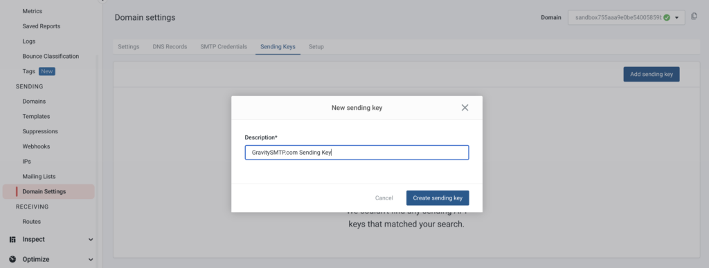 Image showing Mailgun Dashboard